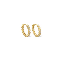 Bezel Huggie Hoops