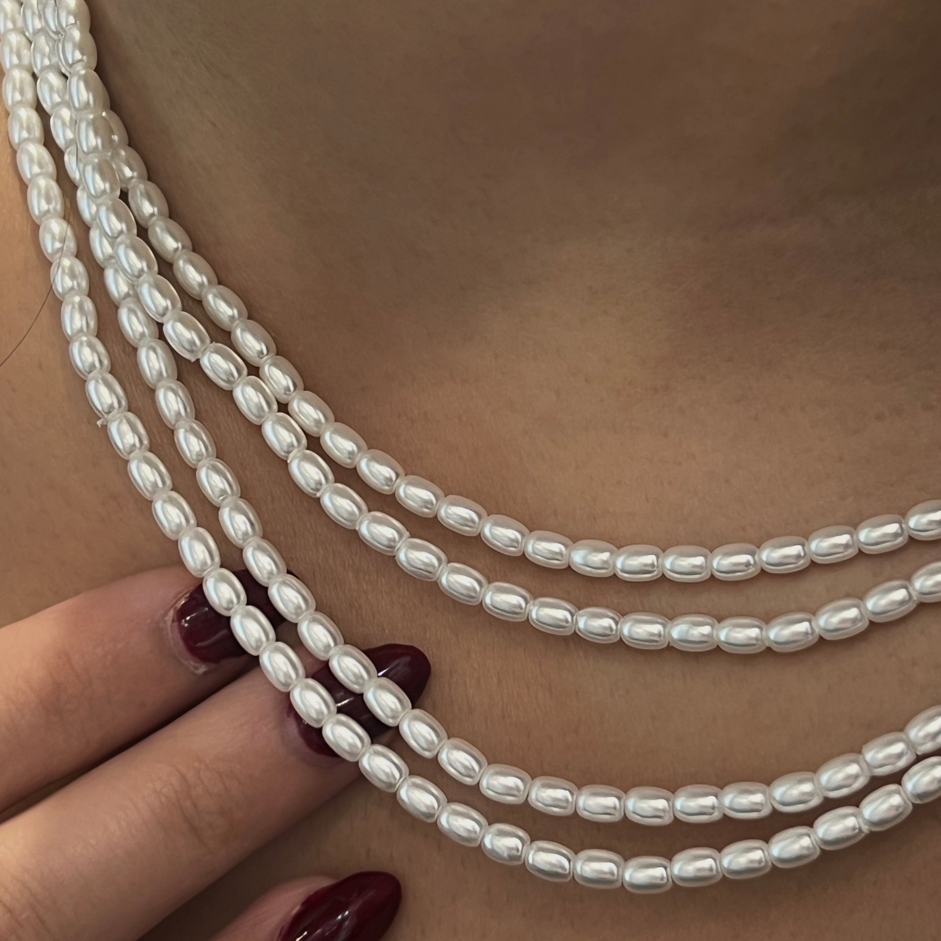 Oval Pearl Necklace – Santorini Design
